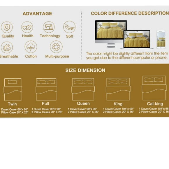 ⭐🆕 Boho vintage banana sunrise yellow duvet cover set - Picture 12 of 13